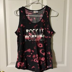 LuLaRoe Black and Pink 'Rock is Forever' Tank Top